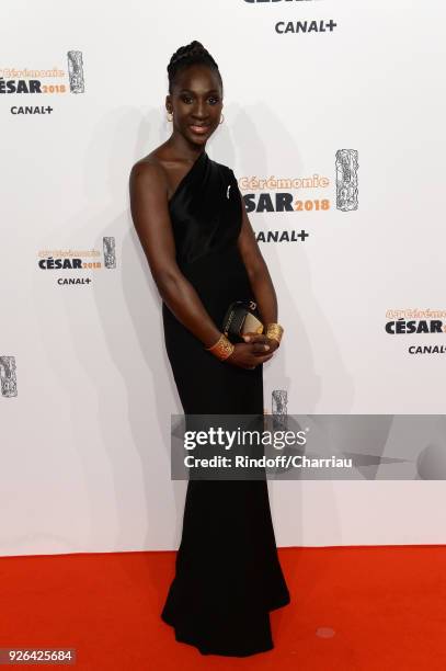 Eye Haidara arrives at the Cesar Film Awards 2018 at Salle Pleyel on March 2, 2018 in Paris, France.