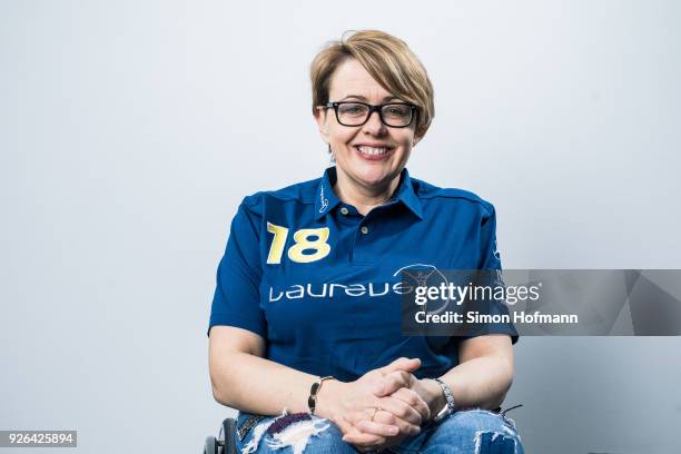 Laureus Academy member Tanni Grey-Thompson poses prior to the 2018 Laureus World Sports Awards at Le Meridien Beach Plaza Hotel on February 26, 2018...