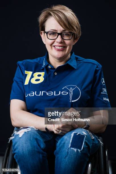 Laureus Academy member Tanni Grey-Thompson poses prior to the 2018 Laureus World Sports Awards at Le Meridien Beach Plaza Hotel on February 26, 2018...
