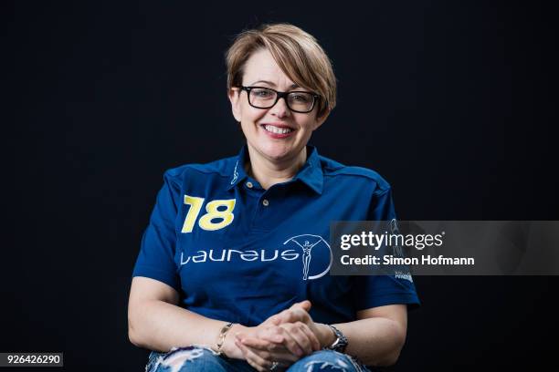 Laureus Academy member Tanni Grey-Thompson poses prior to the 2018 Laureus World Sports Awards at Le Meridien Beach Plaza Hotel on February 26, 2018...