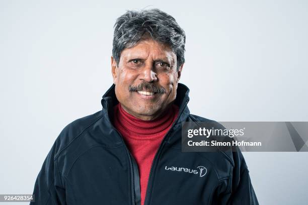 Laureus Academy member Kapil Dev poses prior to the 2018 Laureus World Sports Awards at Le Meridien Beach Plaza Hotel on February 26, 2018 in Monaco,...