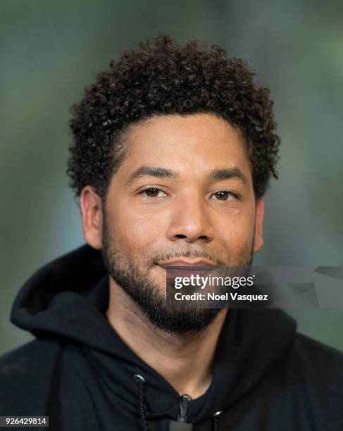 Jussie Smollett visits "Extra" at Universal Studios Hollywood on March 2, 2018 in Universal City, California.