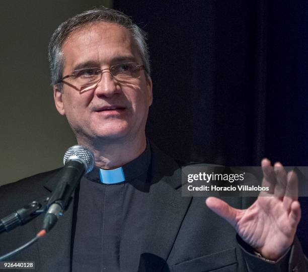 Monsignor Dario Edoardo Vigano, a Catholic priest named by Pope Francis the first Prefect of the Holy See Secretariat for Communications, lectures on...