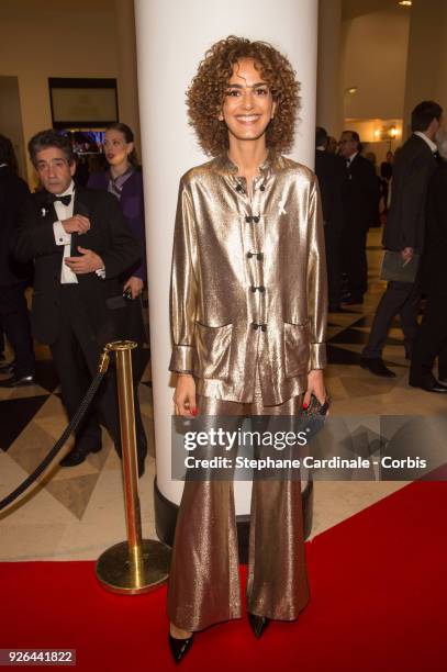 Leila Slimani at Salle Pleyel on March 2, 2018 in Paris, France.
