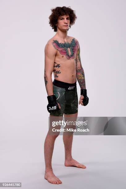 Sean O'Malley poses for a portrait during a UFC photo session on February 28, 2018 in Las Vegas, Nevada.