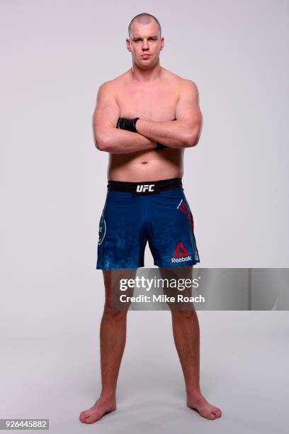 Stefan Struve of The Netherlands poses for a portrait during a UFC photo session on February 28, 2018 in Las Vegas, Nevada.