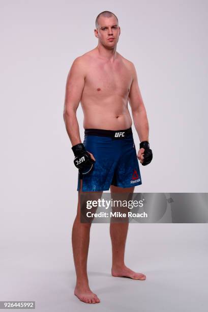 Stefan Struve of The Netherlands poses for a portrait during a UFC photo session on February 28, 2018 in Las Vegas, Nevada.
