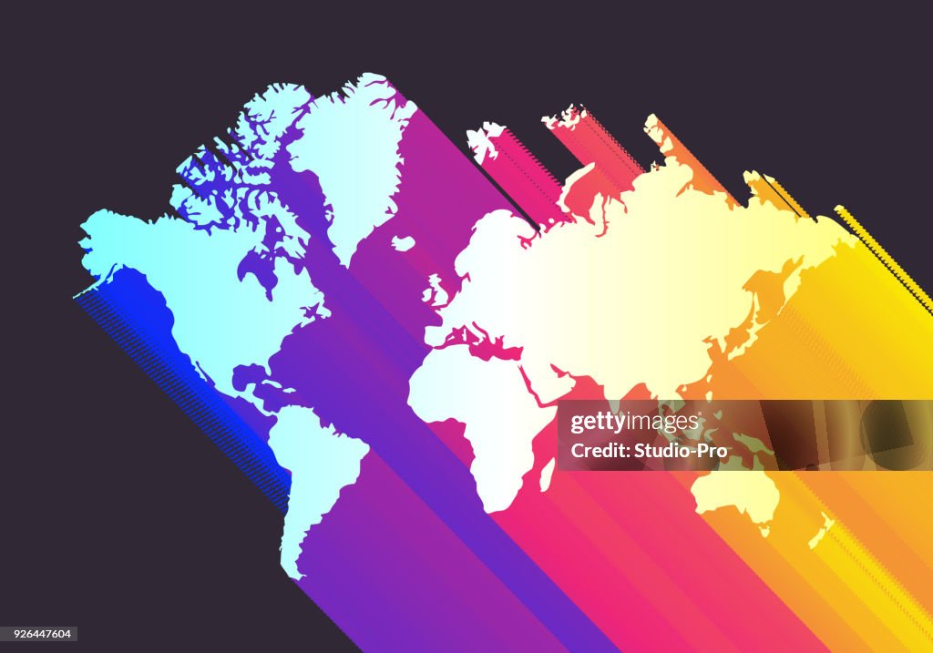 Simple Colorful Map Colorful World Map High-Res Vector Graphic - Getty Images