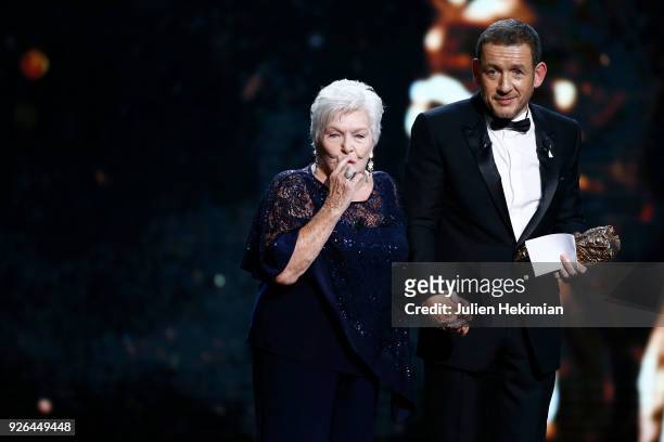 Line Renaud gives the Public audience Award to Dany Boon for the movie "Raide Dingue" during the Cesar Film Awards 2018 at Salle Pleyel on March 2,...