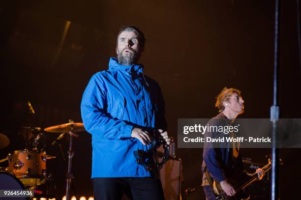 Liam Gallagher performs at Olympia on March 2, 2018 in Paris, France.