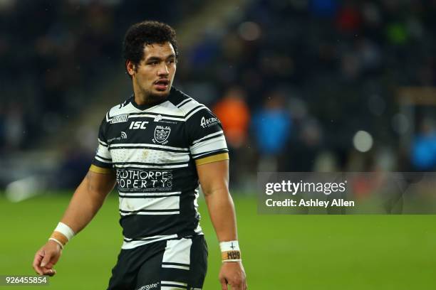 Bureta Faraimo of Hull FC during the BetFred Super League match between Hull FC and Warrington Wolves at KCOM Stadium on March 2, 2018 in Hull,...