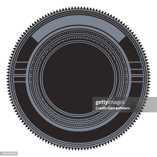 colorful flat design label with copy space - round window stock illustrations