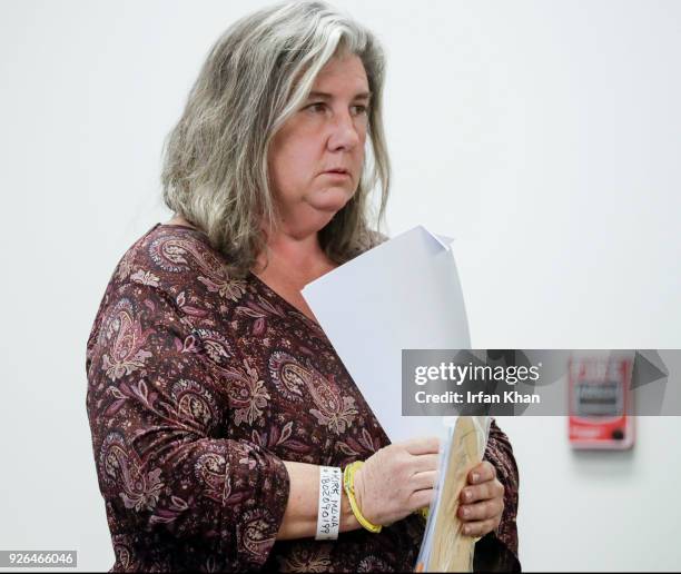 Mona Kirk appears in Joshua Tree Court on Friday March 02, 2018 afternoon. Joshua Tree couple was arrested Wednesday after their three children were...