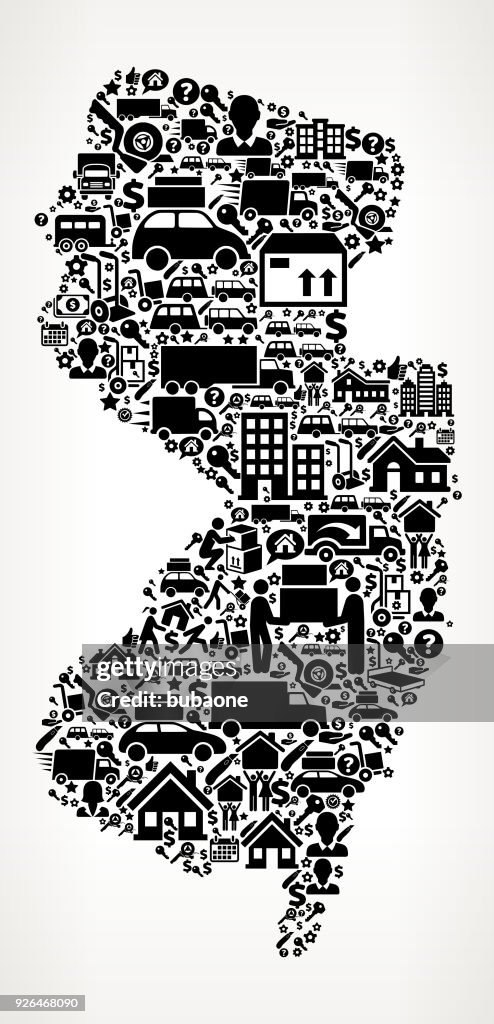 New Jersey Moving and Relocation Vector Icon Pattern