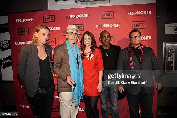 Actors Jamie Campbell-Bower, Sir Ian McKellen, Ruth Wilson, Lennie James, and Jeffrey Smith attend "The Prisoner" New York screening at the IFC...