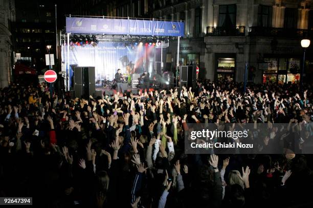 General view of Regent Street as the Christmas Lights are turned on on November 3, 2009 in London, England.