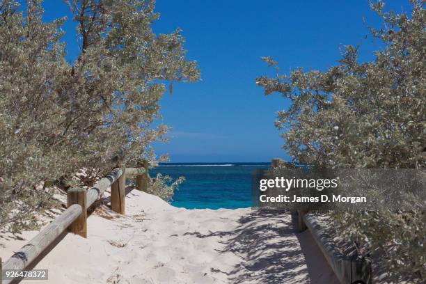 Beach walkway leading to white sand beachon April 1st 2012 in Western Australia