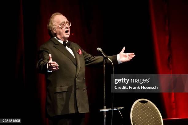 German opera singer Rene Kollo performs live on stage during a concert at the Admiralspalast on March 2, 2018 in Berlin, Germany.