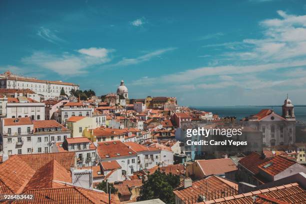 lisbon rooftops views - lisbon stock pictures, royalty-free photos & images