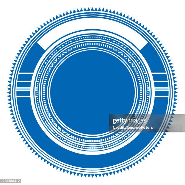 colorful flat design label with copy space - round window stock illustrations