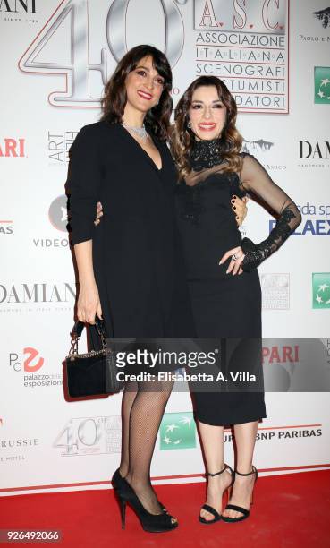 Donatella Finocchiaro and Sabrina Impacciatore attend the ASC 40th anniversary party at Palazzo delle Esposizioni on March 2, 2018 in Rome, Italy.