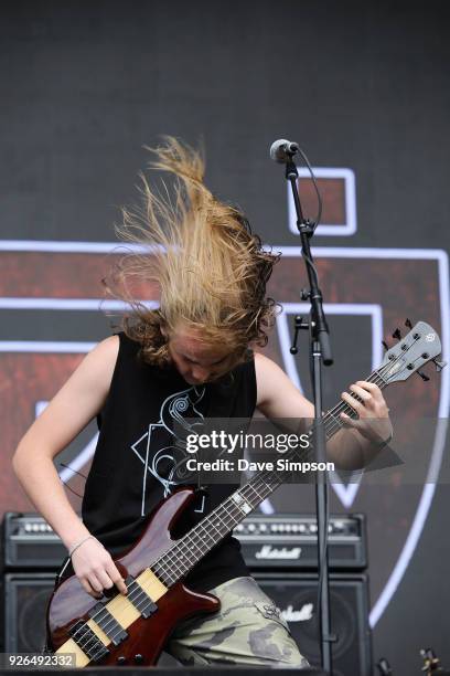 Ethan Trembath of Alien Weaponry performs at Auckland City Limits Music Festival on March 3, 2018 in Auckland, New Zealand.