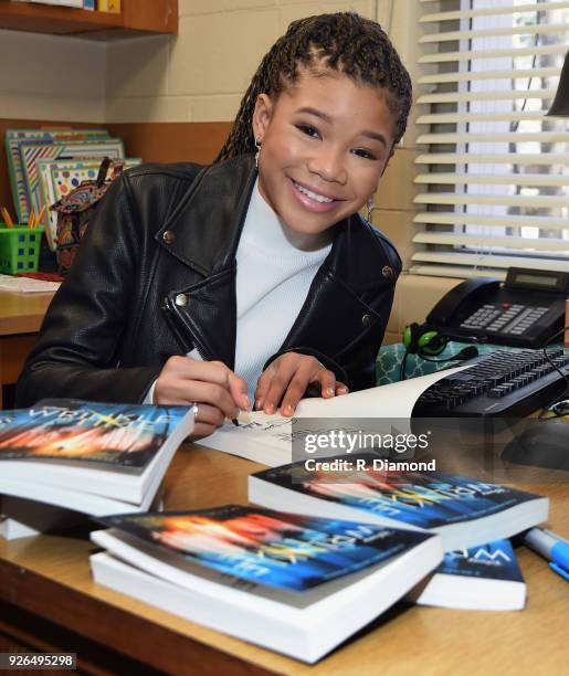 Wrinkle In Time Star Storm Reid Celebrates "Read Across America Day" At Chesnut Elementary, Her Former School In Atlanta on March 2, 2018 in Atlanta,...