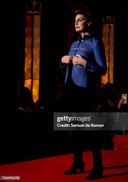 Antonia Dell'atte walks the runway during the 'The Extreme Collection' fashion show at Wellington Hotel on March 2, 2018 in Madrid, Spain.