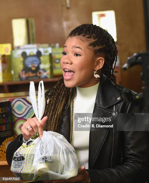 Wrinkle In Time Star Storm Reid Celebrates "Read Across America Day" At Chesnut Elementary, Her Former School In Atlanta on March 2, 2018 in Atlanta,...