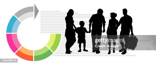 grandparents visit infographic - generations workplace stock illustrations