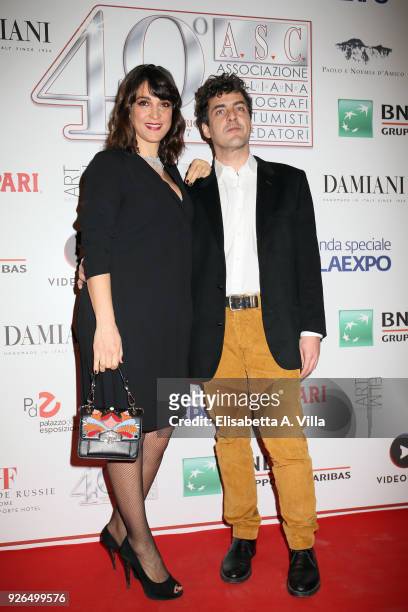 Donatella Finocchiaro and Edoardo Morabito attend the ASC 40th anniversary party at Palazzo delle Esposizioni on March 2, 2018 in Rome, Italy.