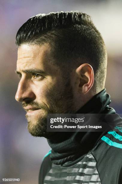 Goalkeeper Francisco Casilla Cortes, K Casilla, of Real Madrid in training prior to the La Liga 2017-18 match between Levante UD and Real Madrid at...