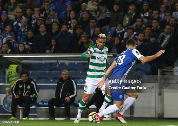 Sporting CP forward Ruben Ribeiro from Portugal with FC Porto defender Felipe from Brazil in action during the Primeira Liga match between FC Porto...