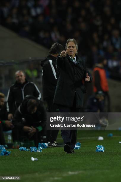 Sporting CP head coach Jorge Jesus from Portugal during the Portuguese Primeira Liga match between FC Porto and Sporting CP at Estadio do Dragao on...