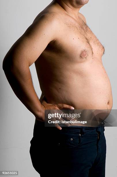 fett mann - fat loss stock-fotos und bilder