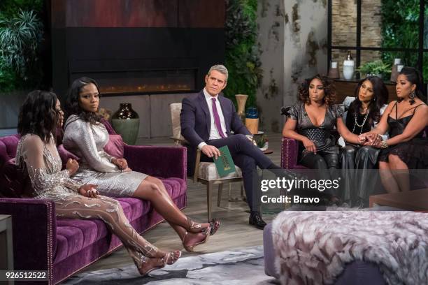 Reunion" -- Pictured: Quad Webb Lunceford, Heavenly Kimes, Andy Cohen, Simone Whitmore, Jacqueline Walters, Toya Bush-Harris --