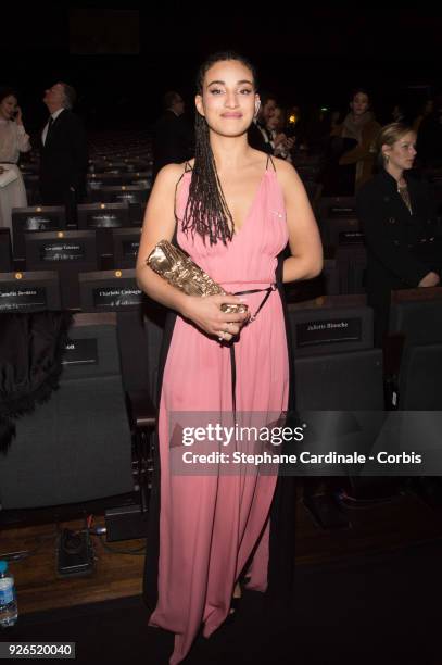 Camelia Jordana during the ceremony of the Cesar Film Awards 2018 at Salle Pleyel on March 2, 2018 in Paris, France.