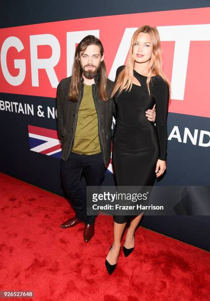 Tom Payne and Jennifer Akerman attend the Great British Film Reception honoring the British nominees of The 90th Annual Academy Awards on March 2,...