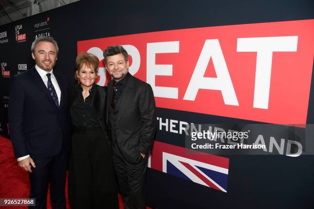 British Consul General Michael Howells , Lorraine Ashbourne and actor Andy Serkis attends the Great British Film Reception honoring the British...