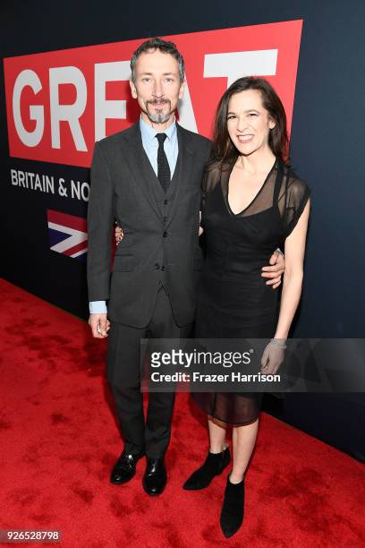Stuart Wilson and Victoria Wilson attend the Great British Film Reception honoring the British nominees of The 90th Annual Academy Awards on March 2,...