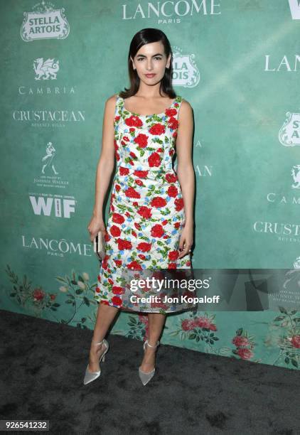 Camilla Belle attends the 11th annual celebration of the 2018 female Oscar nominees presented by Women in Film at Crustacean on March 2, 2018 in...