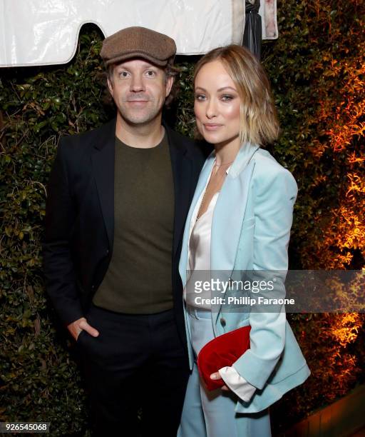 Jason Sudeikis and Olivia Wilde attend the 11th annual celebration of the 2018 female Oscar nominees presented by Women in Film at Crustacean on...