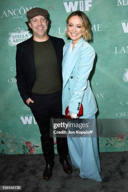 Jason Sudeikis and Olivia Wilde attend the 11th annual celebration of the 2018 female Oscar nominees presented by Women in Film at Crustacean on...