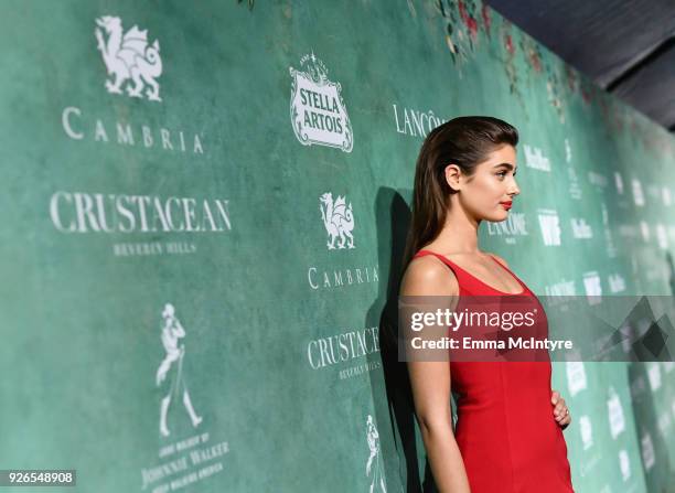 Taylor Hill attends Women In Film Pre-Oscar Cocktail Party presented by Max Mara and Lancome with additional support from Crustacean Beverly Hills,...