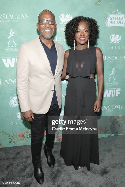 Julius Tennon and Viola Davis attend Women In Film Pre-Oscar Cocktail Party presented by Max Mara and Lancome with additional support from Crustacean...