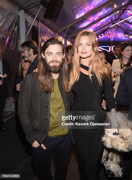 Tom Payne and Jennifer Akerman attend the Great British Film Reception honoring the British nominees of The 90th Annual Academy Awards on March 2,...
