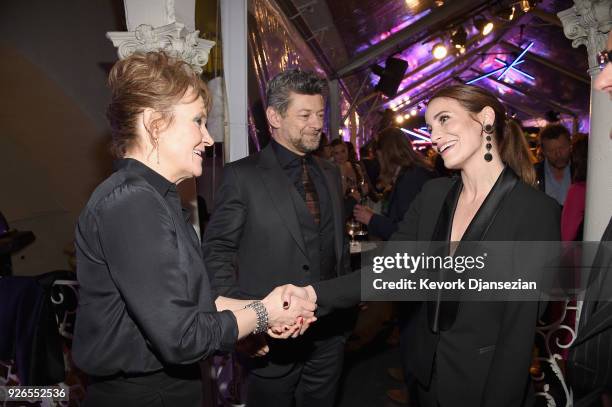 Lorraine Ashbourne, actor Andy Serkis, and Courtney Howells attend the Great British Film Reception honoring the British nominees of The 90th Annual...