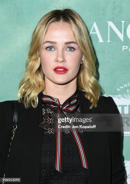 Ambyr Childers attends the 11th annual celebration of the 2018 female Oscar nominees presented by Women in Film at Crustacean on March 2, 2018 in...