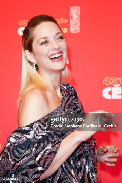 Marion Cotillard during the Cesar Film Awards at Salle Pleyel on March 2, 2018 in Paris, France.