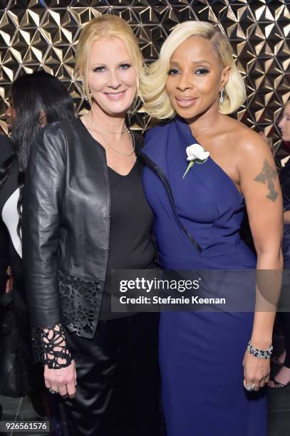 Sandra Lee and Mary J Blige attend Women In Film Pre-Oscar Cocktail Party presented by Max Mara and Lancome with additional support from Crustacean...